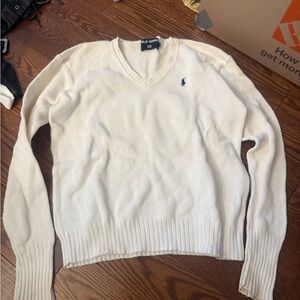 Polo by Ralph Lauren Men's V-Neck Sweater in Cream